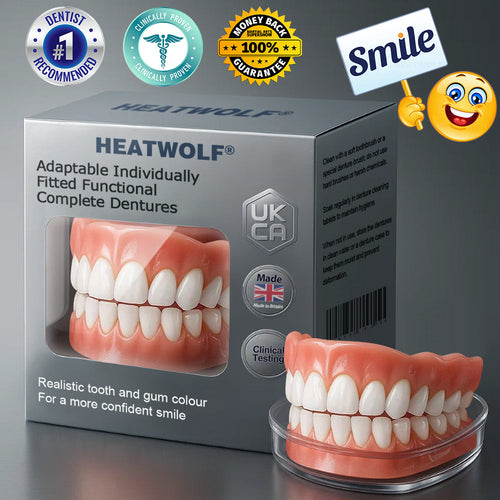 ✅ Made and Shipped from the UK| HEATWOLF® Adaptable Custom-Fit Functional Complete Dentures