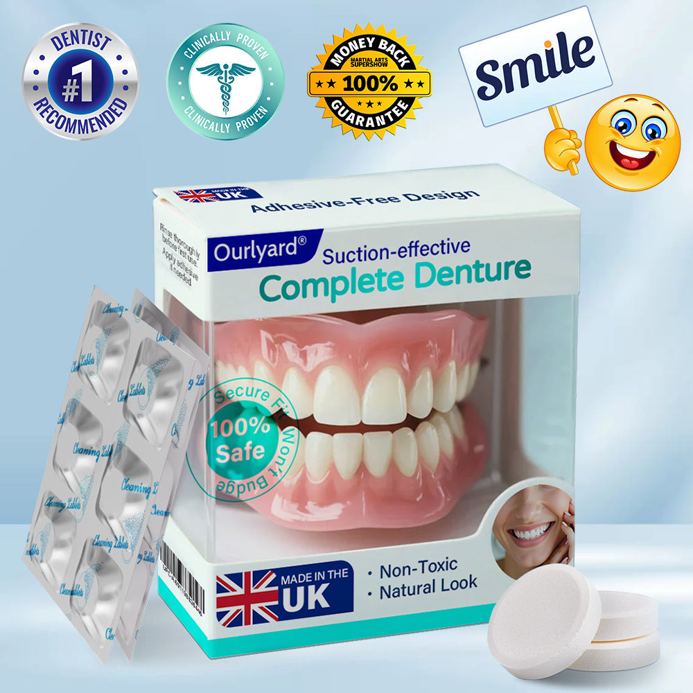 ✅ Made and Shipped from the UK| Ourlyard® Suction-fit Complete Denture 🦷👄