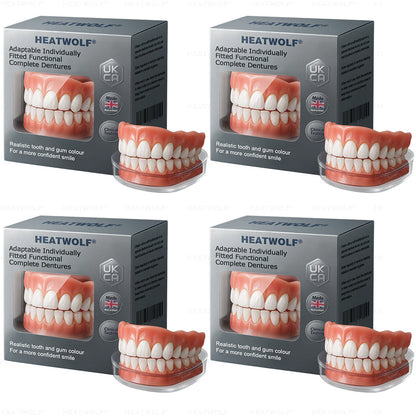 ✅ Made and Shipped from the UK| HEATWOLF® Adaptable Custom-Fit Functional Complete Dentures up