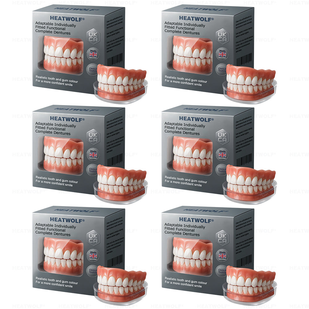 ✅ Made and Shipped from the UK| HEATWOLF® Adaptable Custom-Fit Functional Complete Dentures up